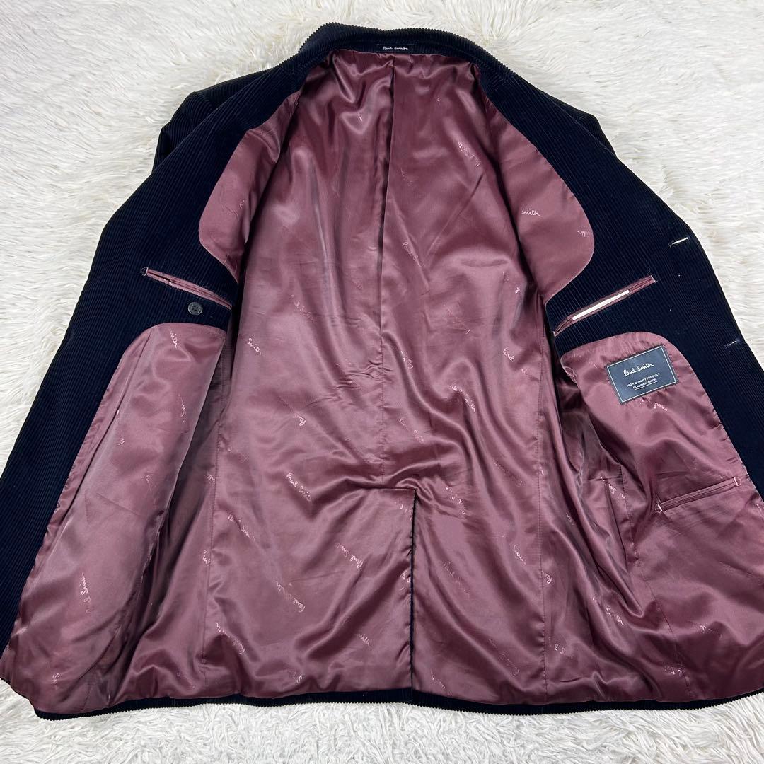 ポールスミス エルボーパッチ コーデュロイ テーラードジャケット 羊毛 ネイビー