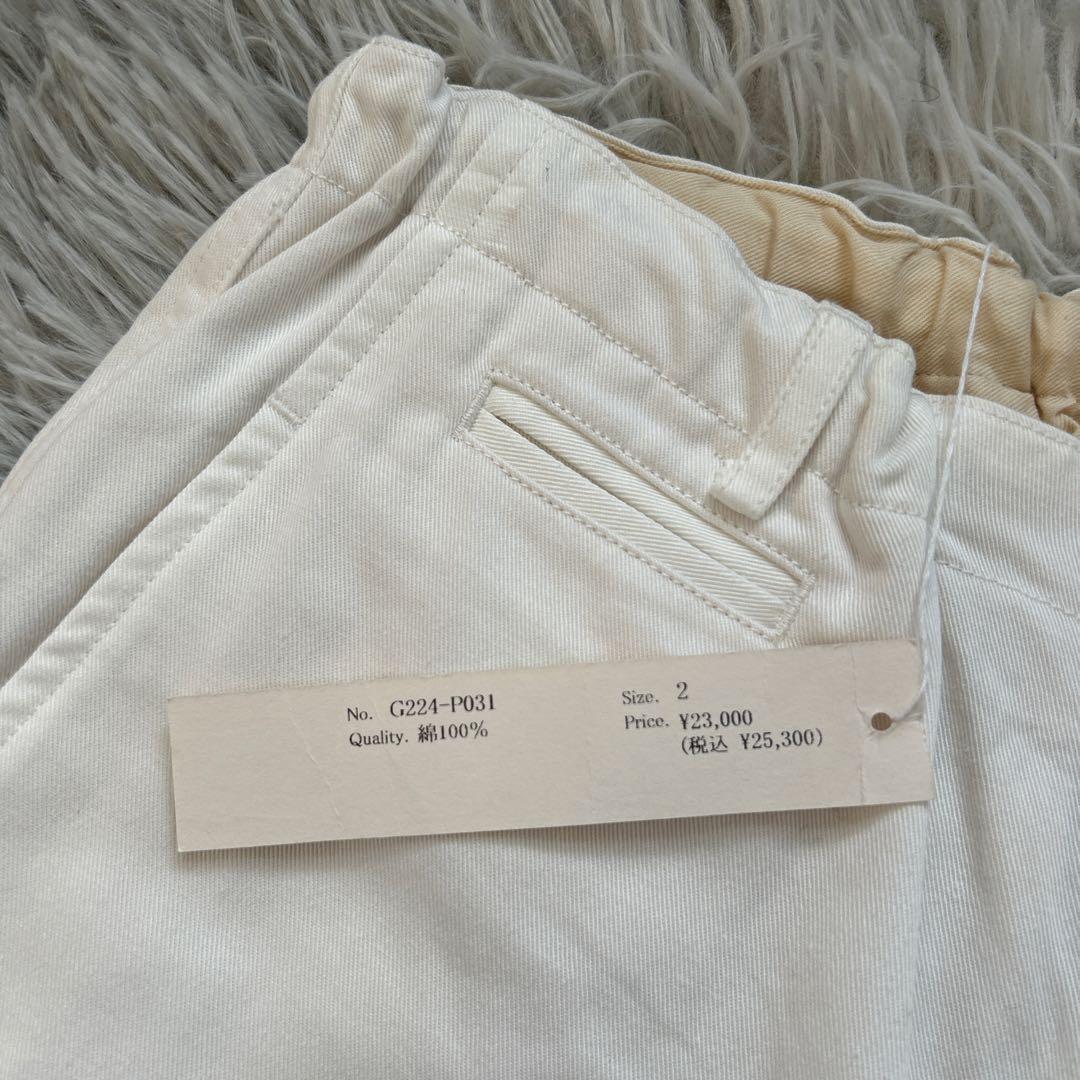 【新品】ゴーシュ カツラギテーパードパンツ ホワイト 2サイズ 22年モデル