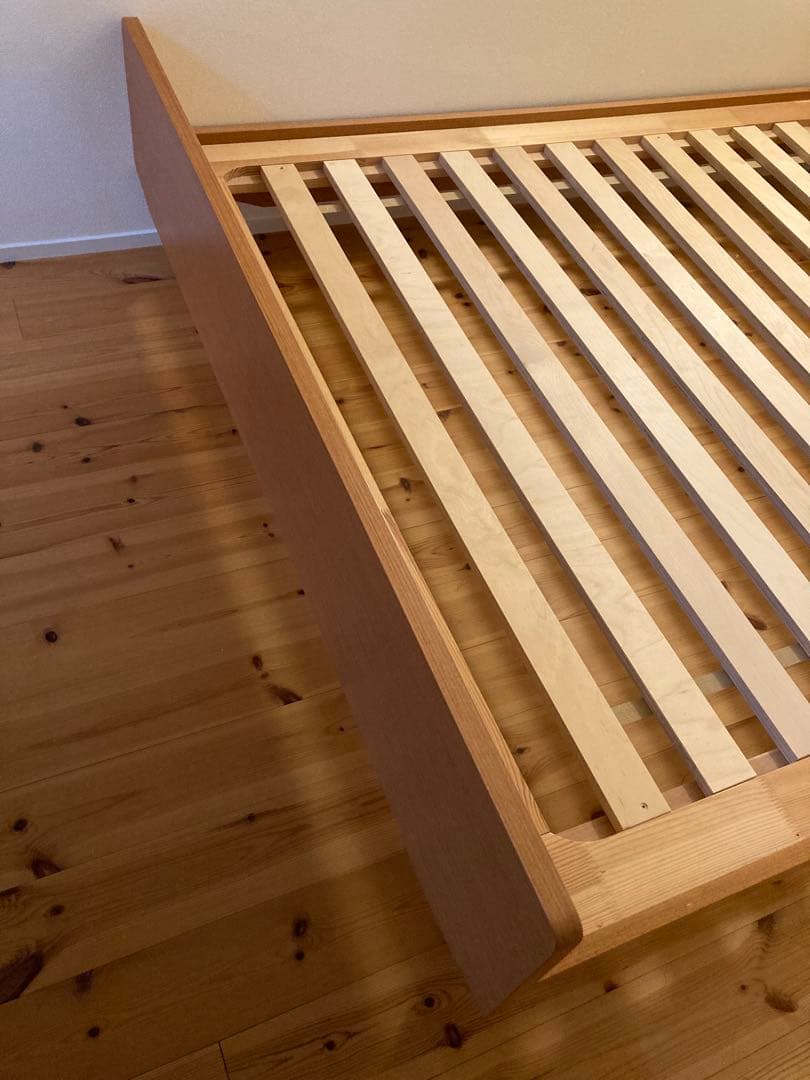 美品　unico ウニコ　棚付きベッドフレーム　ダブルサイズ　※組立説明書付