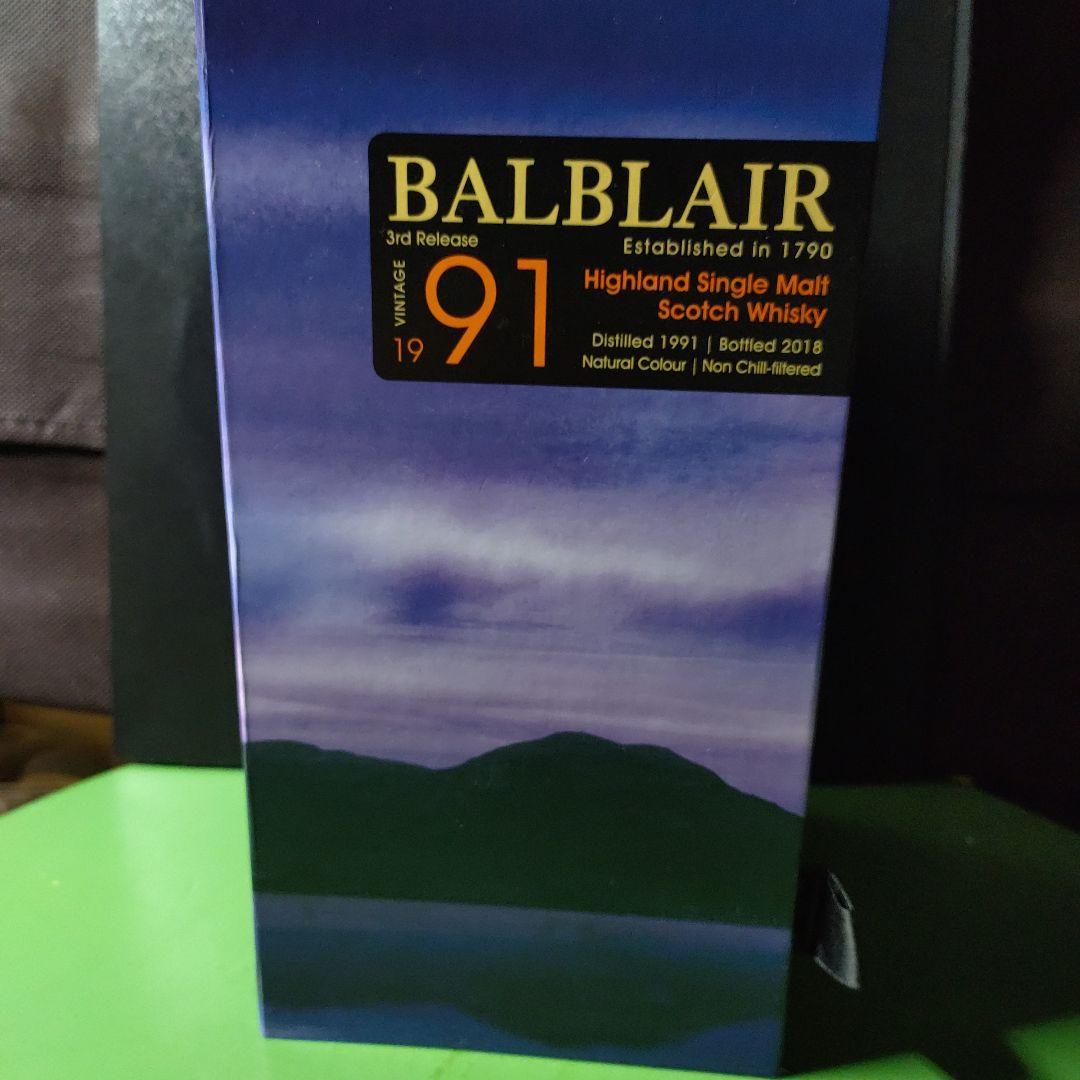 ２７年物スコッチウイスキー　BALBLAIR 1991 3rd Release