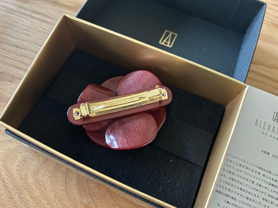 アレクサンドルドゥパリ 赤スワロフスキーのカメリアバレッタ 希少