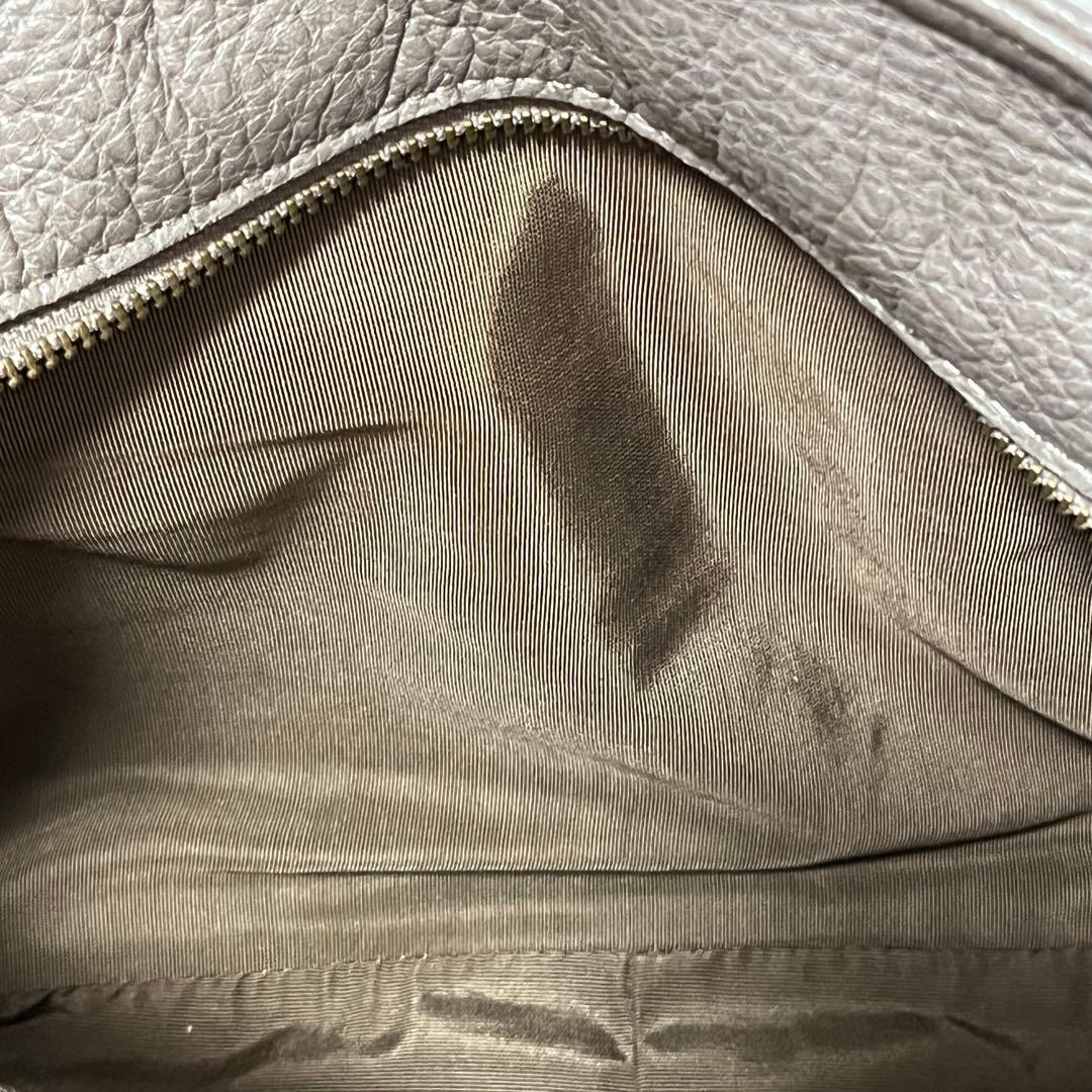 人気✨バーバリー ブルーレーベル ハンドバッグ シボ革 レザートート グレー