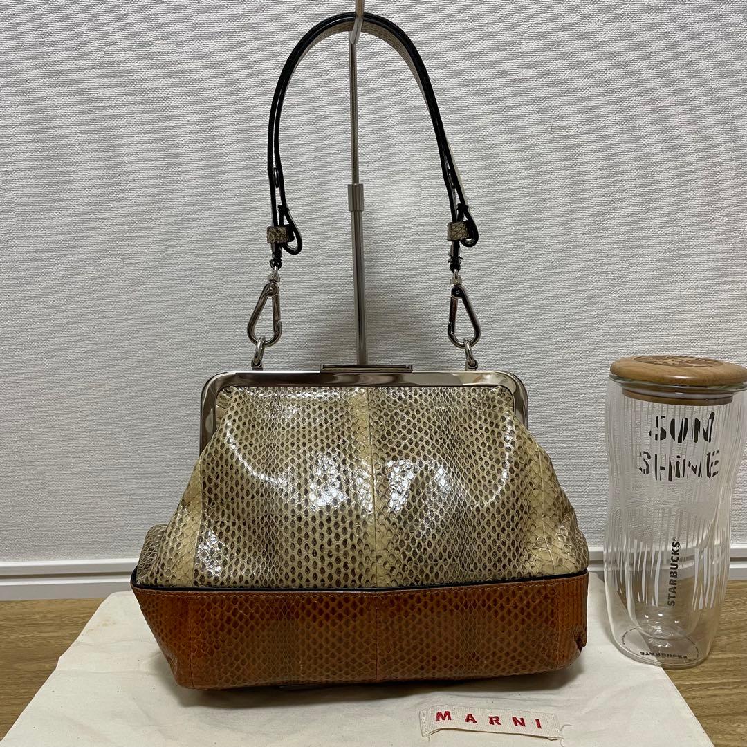 《極美品》MARNI （マルニ ）レザー セミショルダーバッグ ブラウン系