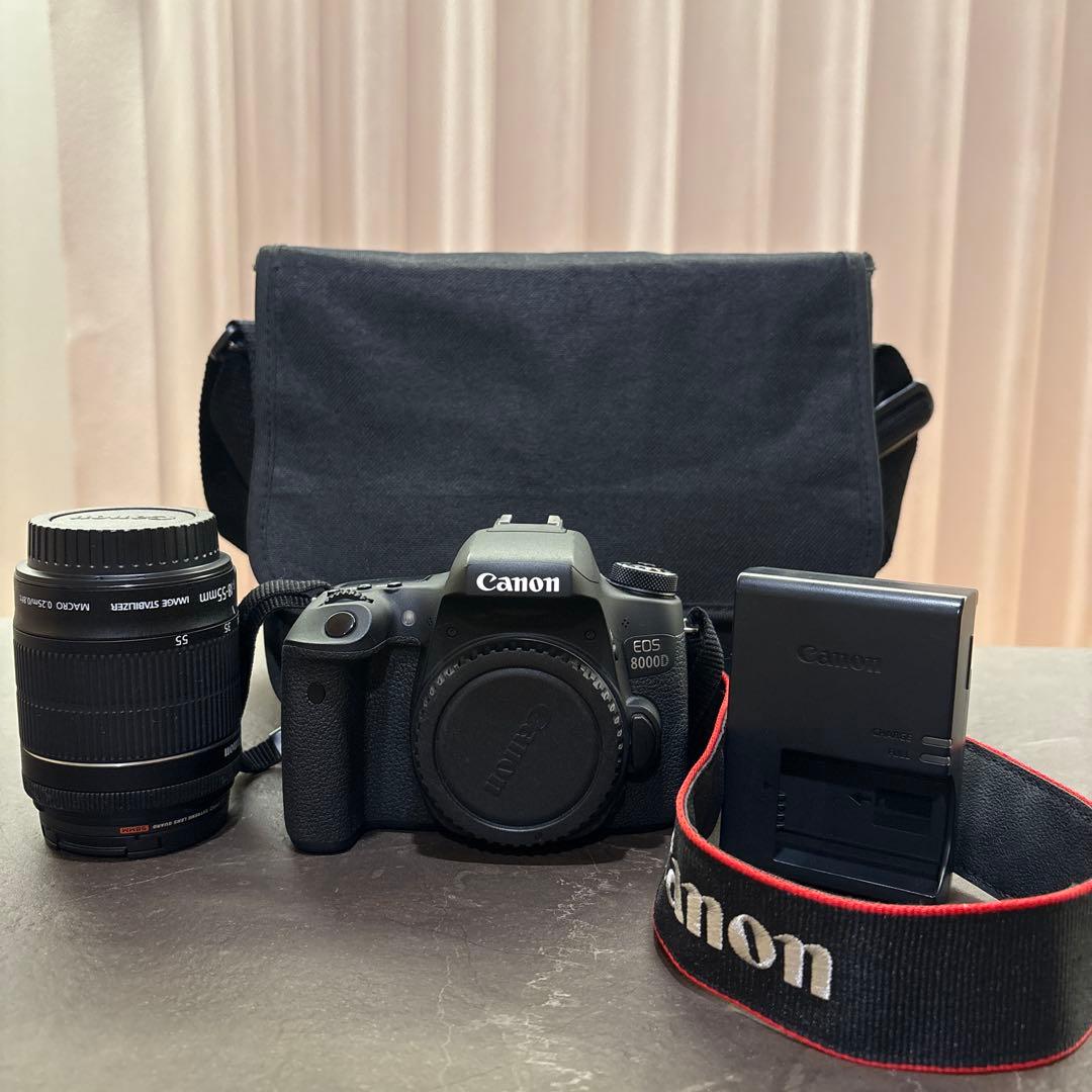 【ジャンク】Canon EOS 8000D 標準レンズセット 付属品・バッグ付