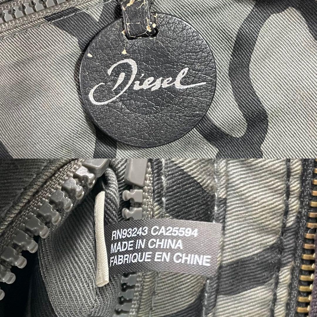 DIESEL ブラック ハンドバッグ ジッパーポケット付き