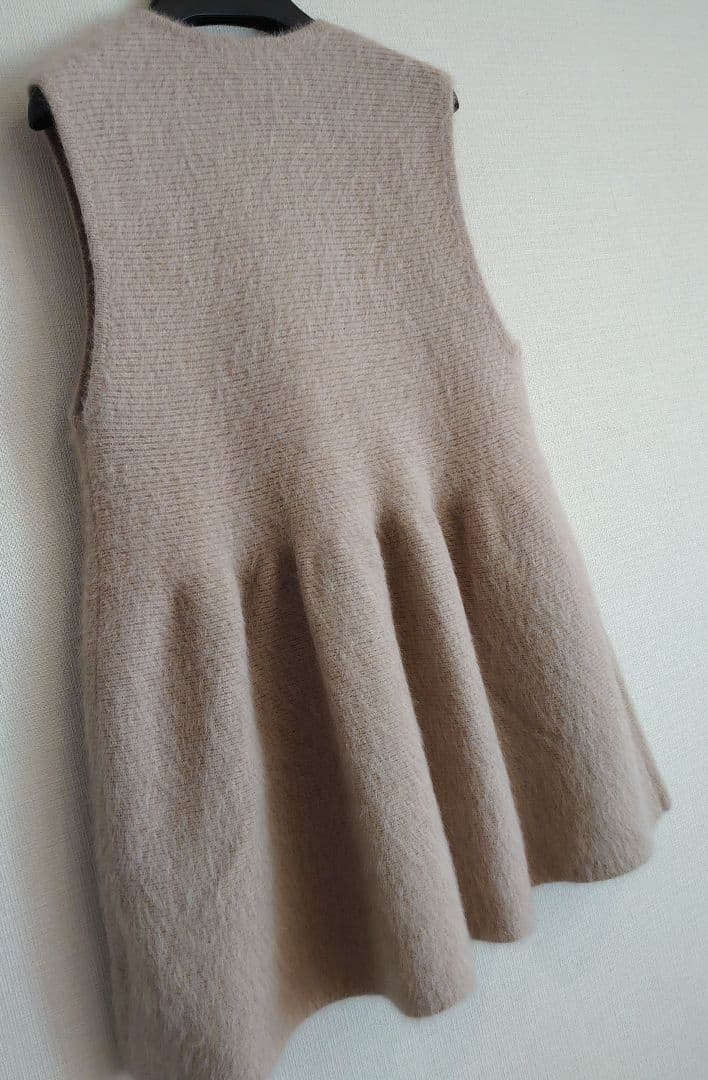 ユナイテッドアローズ/フォックスカシミヤ　フリルベスト　ジレ　ファー