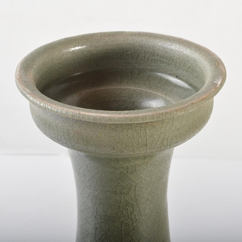 朝鮮美術　高麗青磁　鉄絵草文　盤口瓶　V　5965C