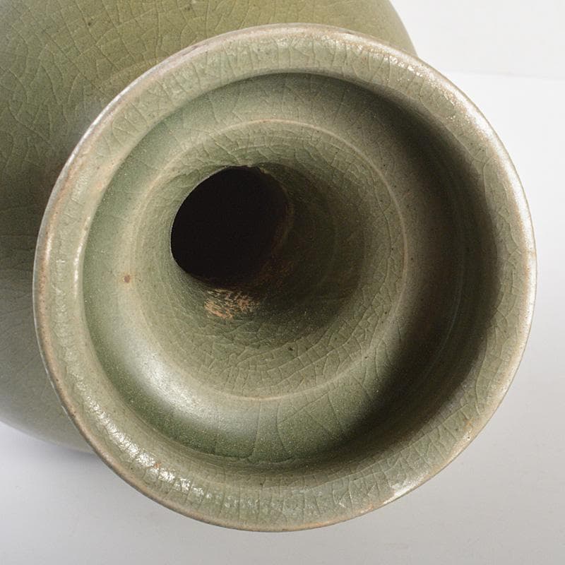 朝鮮美術　高麗青磁　鉄絵草文　盤口瓶　V　5965C