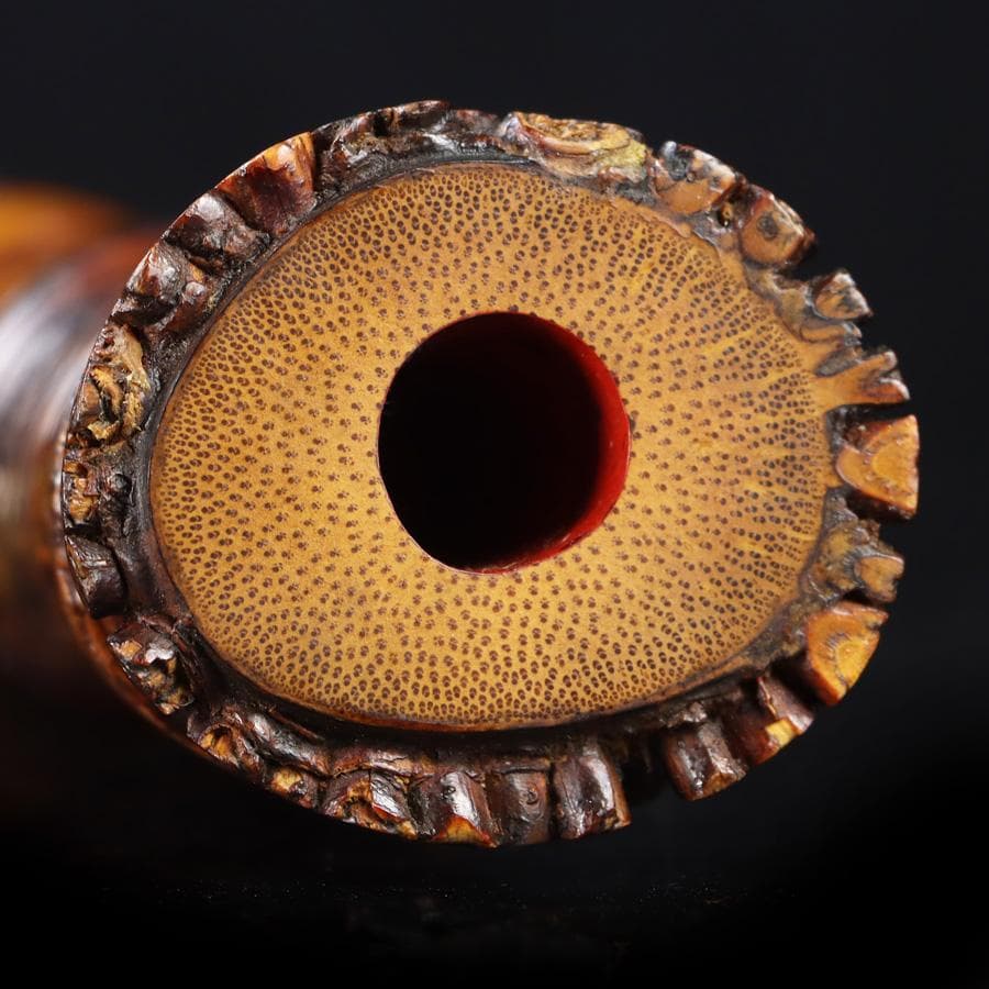 Y3273-3 琴古流 尺八 隆風銘 銀三線 全長48㎝ 竹製 　EE