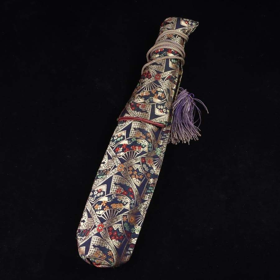 Y3273-3 琴古流 尺八 隆風銘 銀三線 全長48㎝ 竹製 　EE