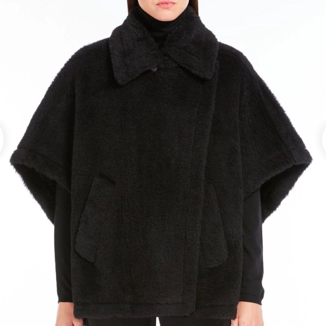 【新品鑑定付】MAX MARA TEBE テディベア ケープ ブラック