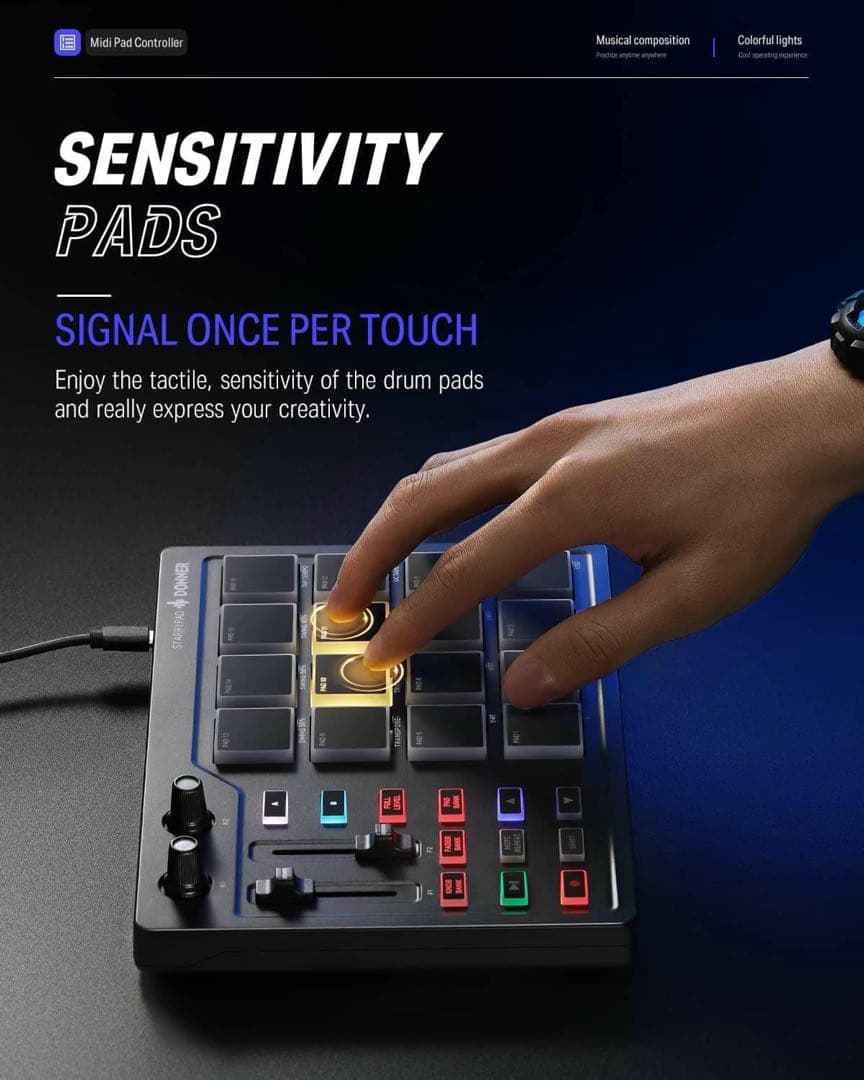 STARRYPAD ドラムパッド フィンガードラム ドラム 電子 Type-C