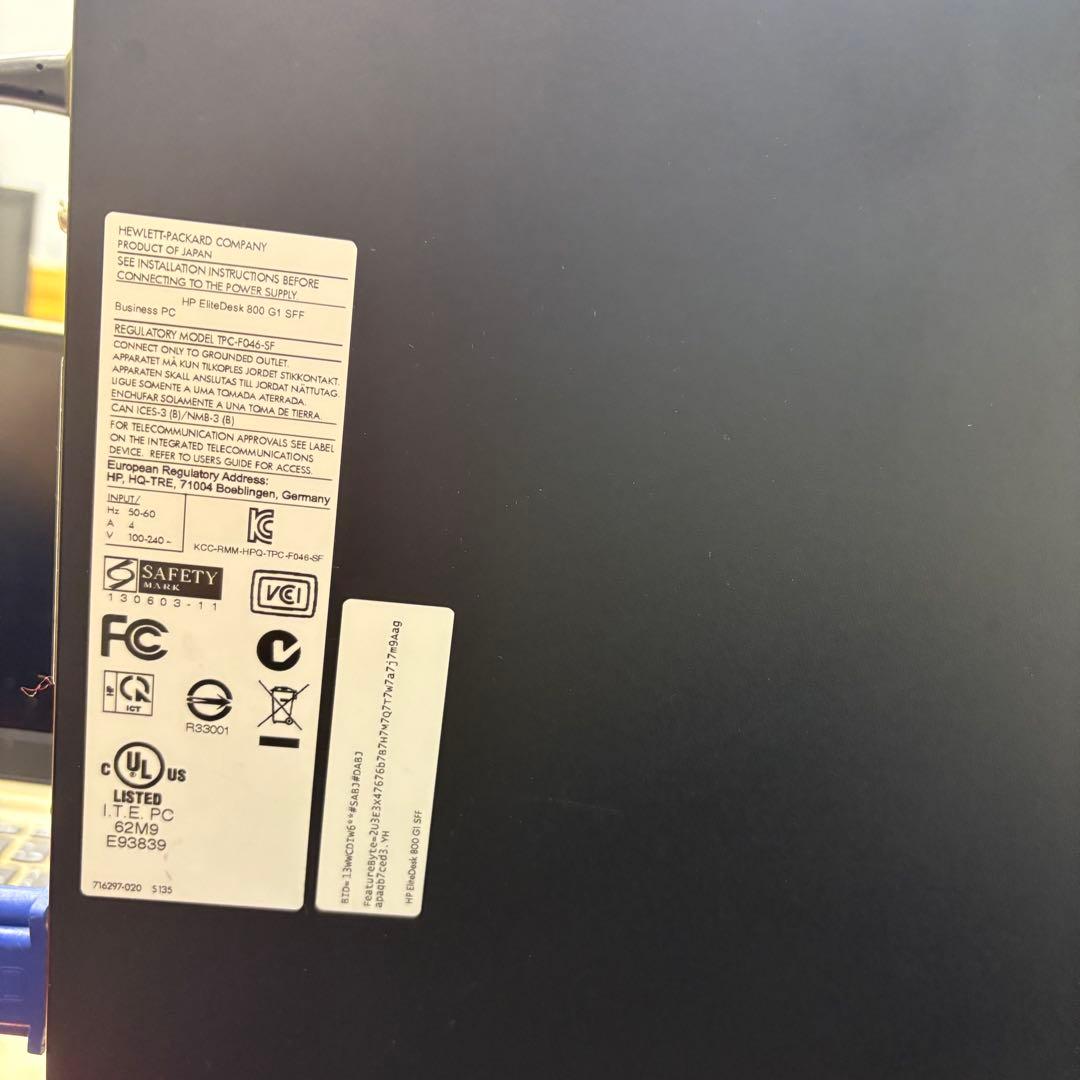 デスクトップパソコン HP eliteDesk 800 G1 SFF