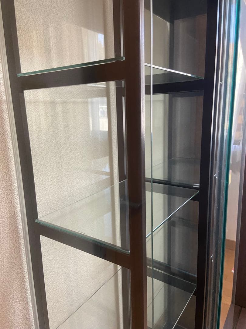 送料込み コレクションケース 5段 ブラック 強化ガラス 全面ガラス (1点)