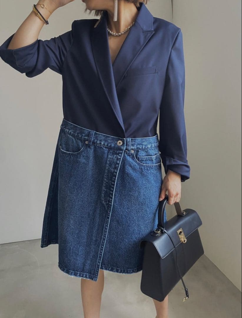 M*i様 【美品】Ameri vintage デニムドッキングジャケット　ネイビ