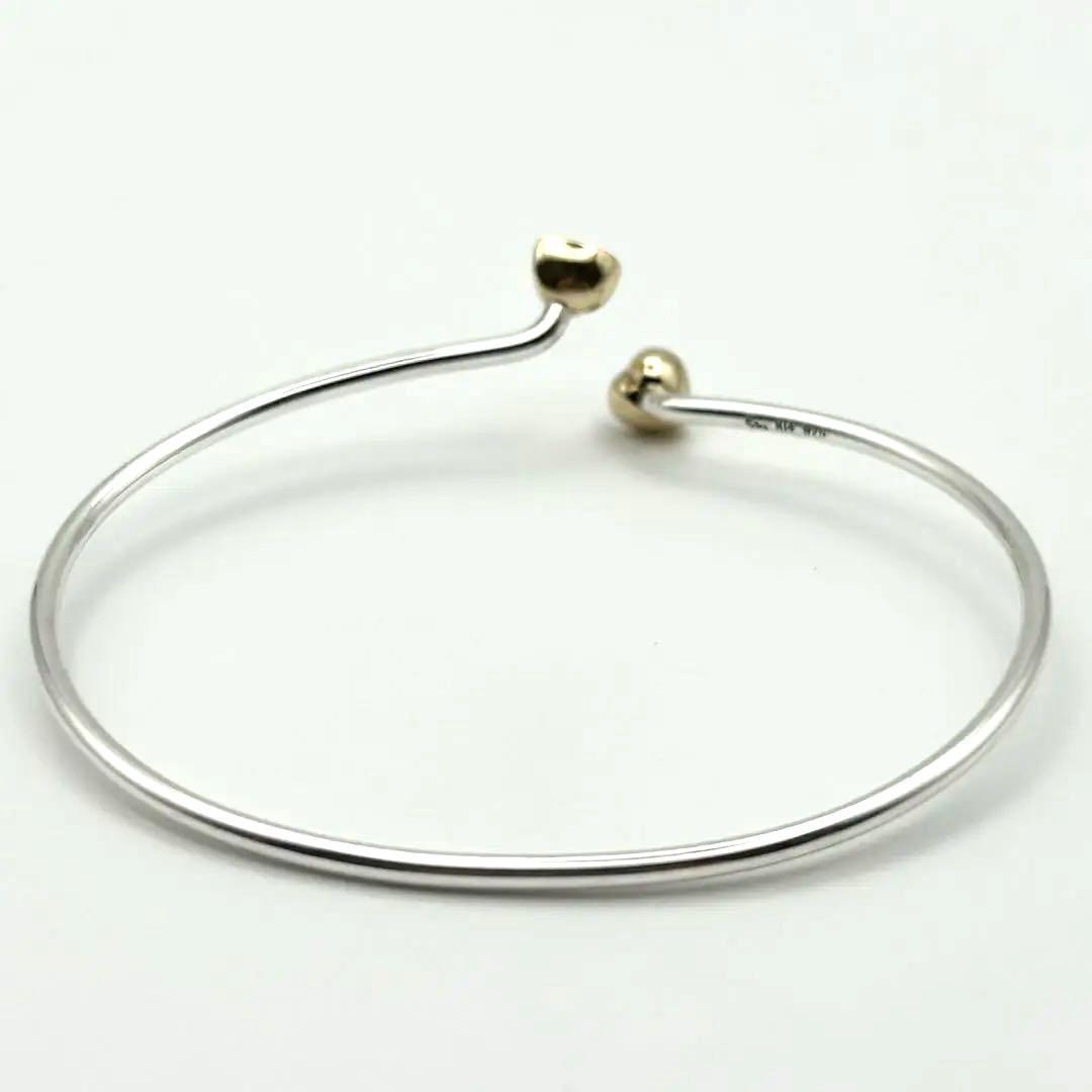 スタージュエリー K14 silver925 バングル ブレスレット ハート 石