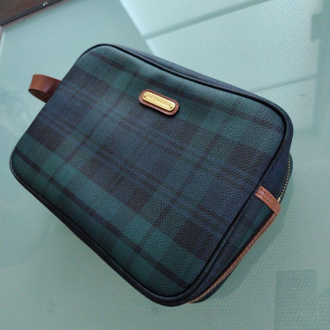 未使用タグ付き美品です！正規品ポロラルフローレン チェック クラッチバッグ