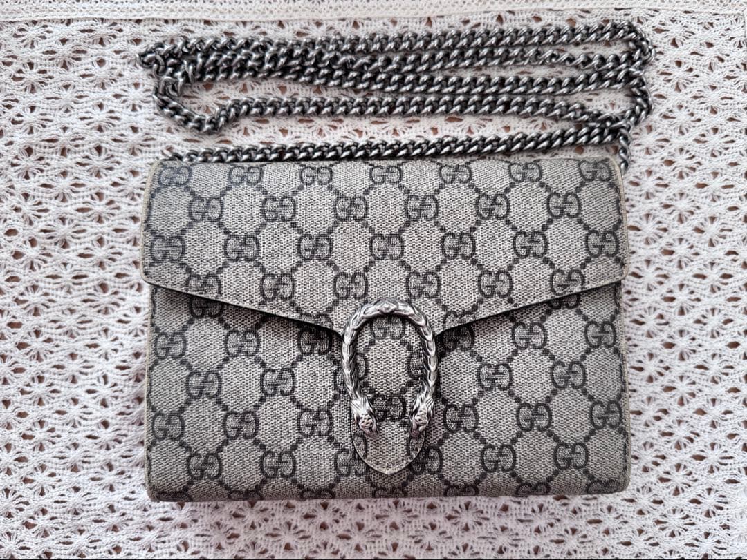 【Gucci ディオニュソス】GG 柄 チェーン ショルダーバッグ
