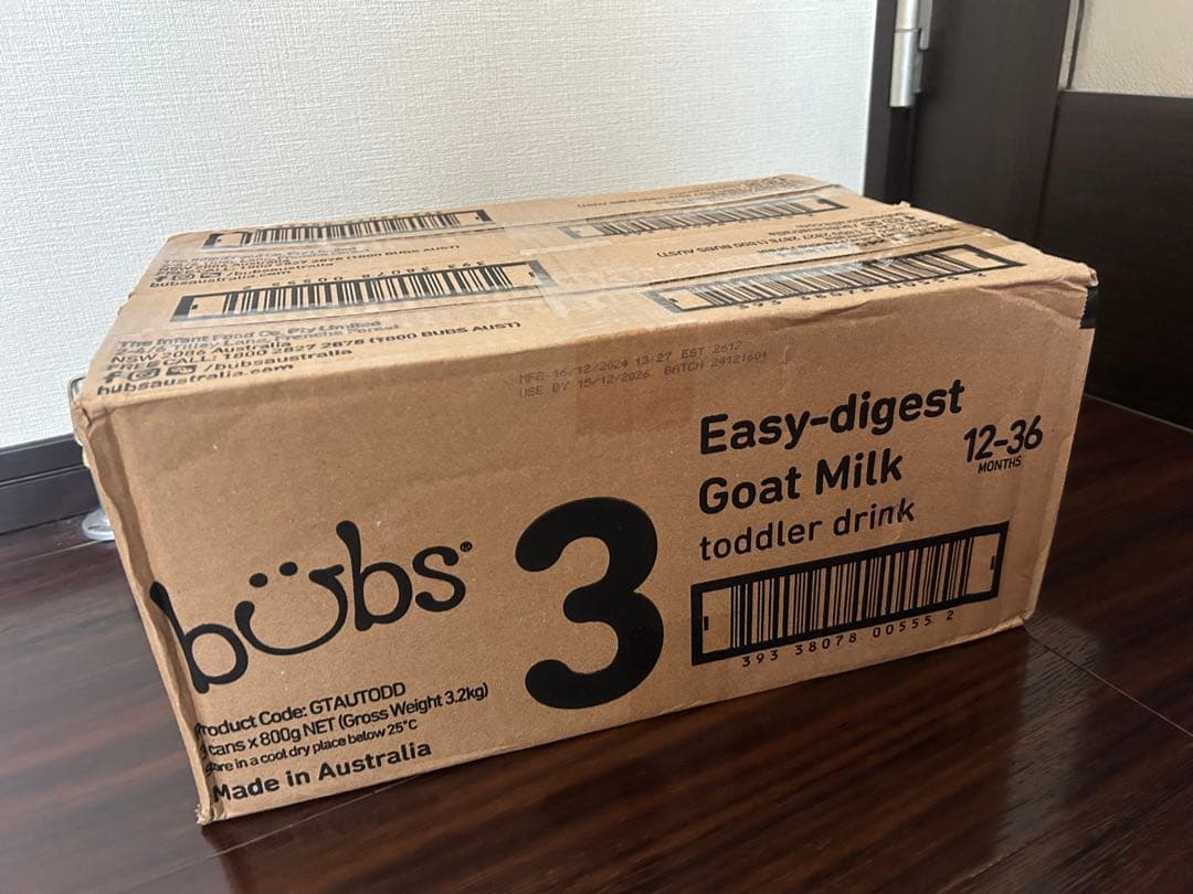 【宅急便】bubsバブズ・山羊やぎの粉ミルク ステップ3 (1歳〜3歳　6缶