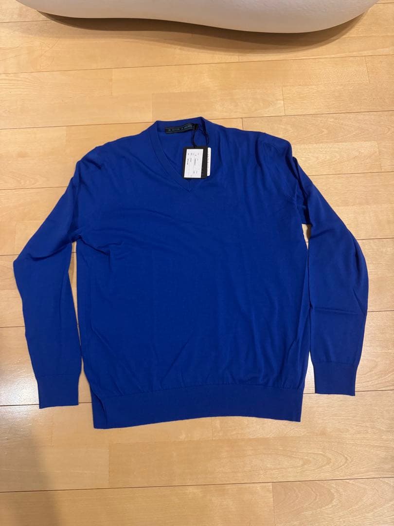 Kiton キートン　Vネックセーター ブルー/青　サイズS