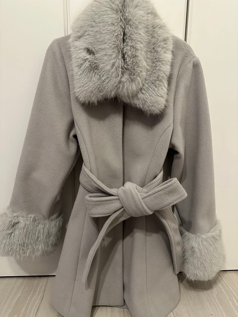 Darich グレー ファー付きコート