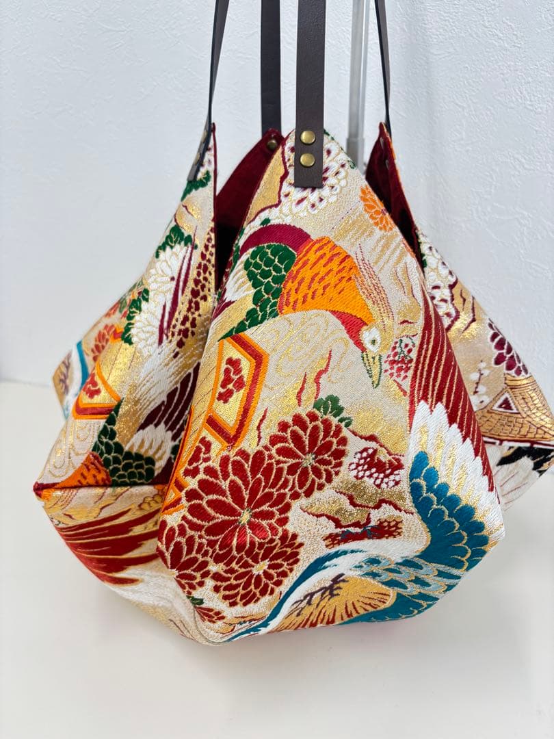 再販　帯リメイクバッグ　あずま袋、風呂敷袋、エコバッグ、八角バッグ