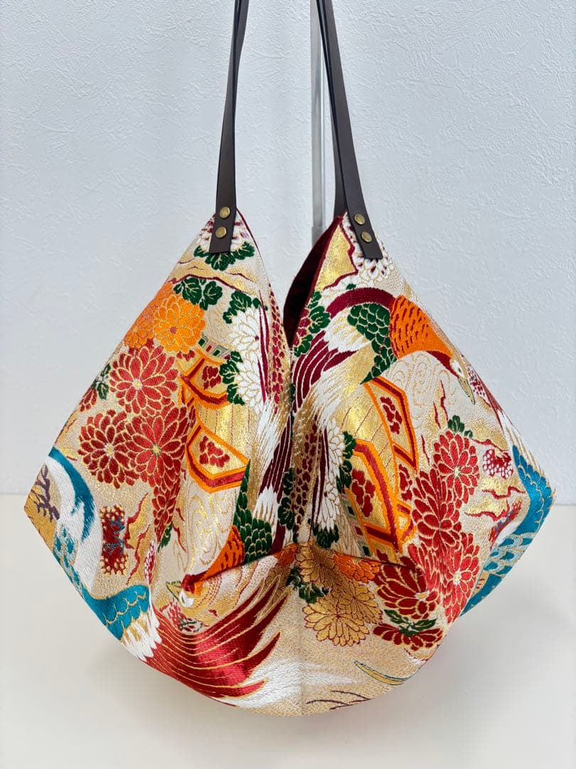 再販　帯リメイクバッグ　あずま袋、風呂敷袋、エコバッグ、八角バッグ