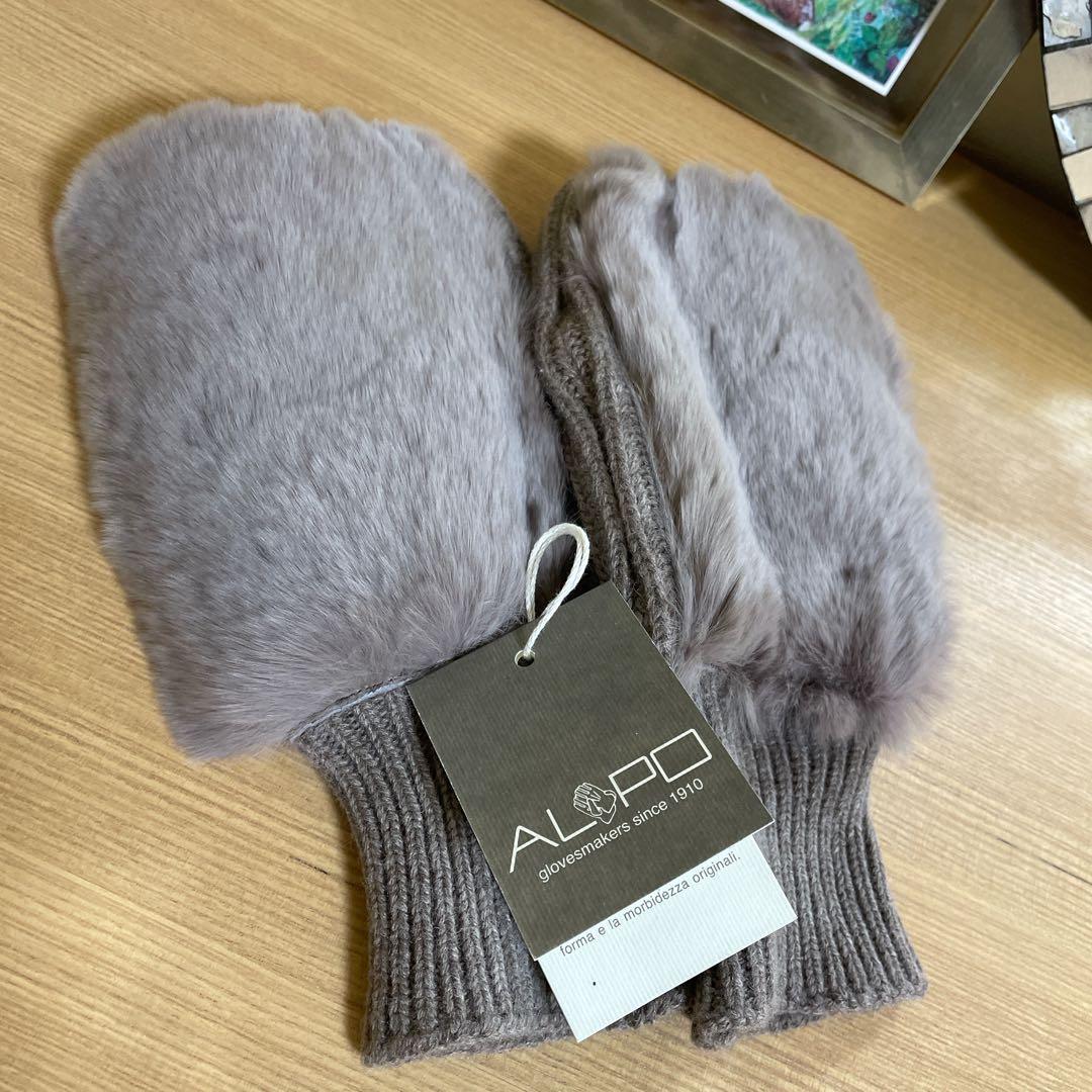新品タグ付き ALPO アルポ カシミア混 レッキスファー グローブ