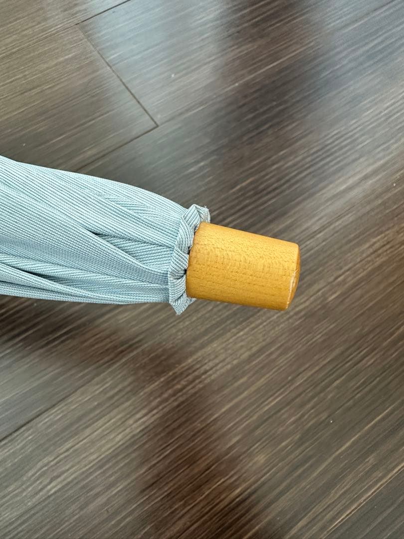 サンバリア100 折りたたみ日傘 ２段折コンビmoku/ブルー/木曲がり手元