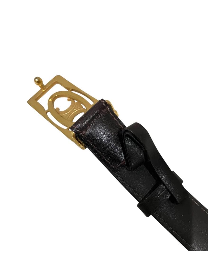 CELINE セリーヌ トリオンフ レザーベルト ゴールド金具 サイズ65