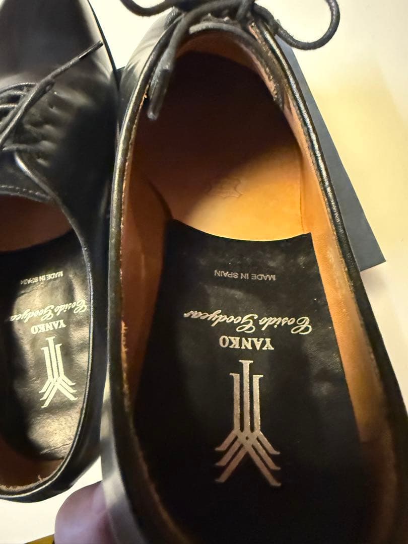 【3回使用の美品】YANKO 黒レザー ドレスシューズ