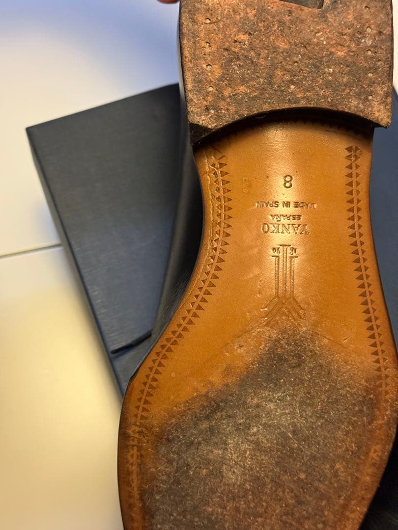 【3回使用の美品】YANKO 黒レザー ドレスシューズ