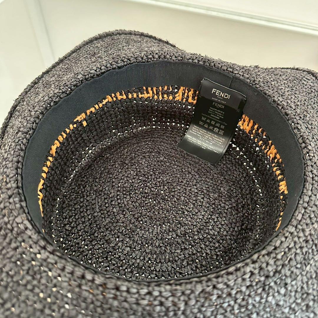 【新品未使用】FENDI ロゴ ストロー バケット ハット ユニセックス