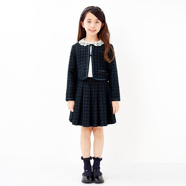 ＊新品＊ケイトスペード　ネイビーツイード ジャケットスカートブラウスセット160