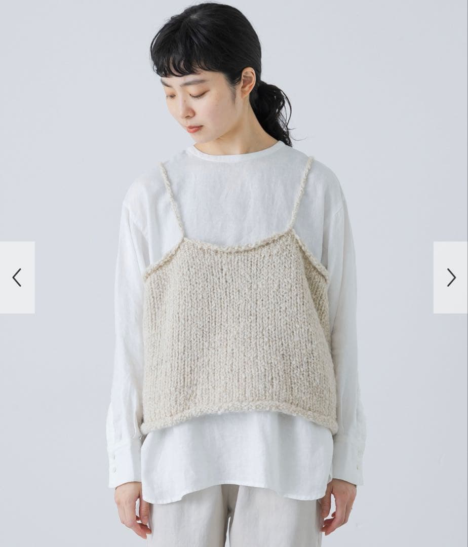 新品　かぐれ　今季　 2025秋冬　アルパカウールブークレニットキャミソール