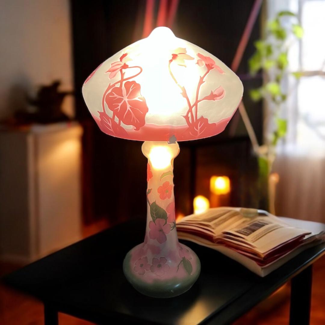 フォロー割　ガレ風　テーブルランプ　フロアランプ　アンティーク調　高さ49cm