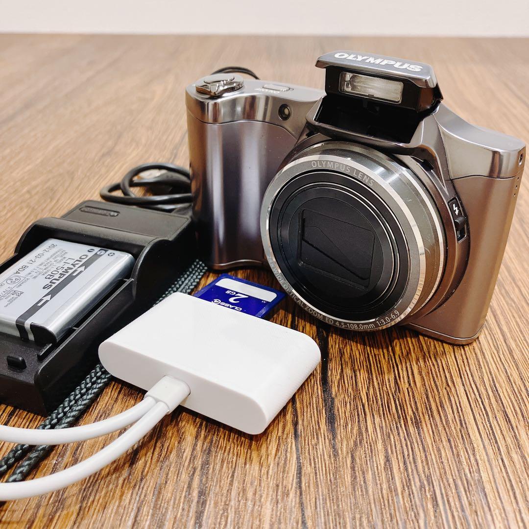 美品　OLYMPUS SZ-14 コンパクトデジタルカメラ　シルバー　スマホ転送