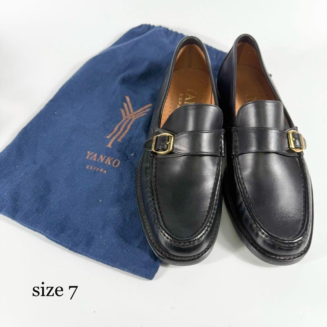 【極美品】YANKO ヤンコ　モンクストラップ（7）シングルモンク　革靴　黒