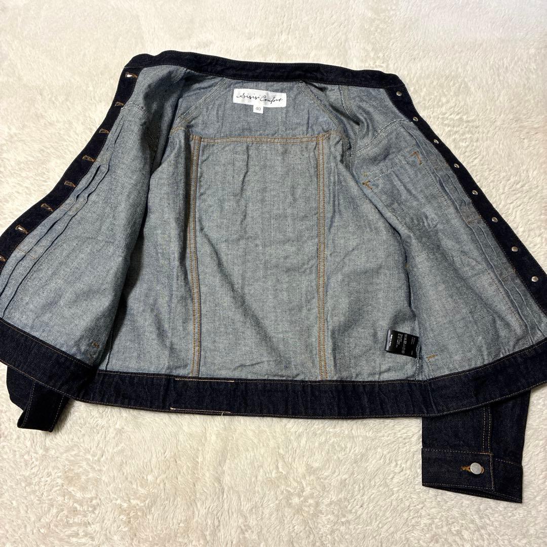 si-si-si comfort スタンドカラーベーシックデニムジャケット40