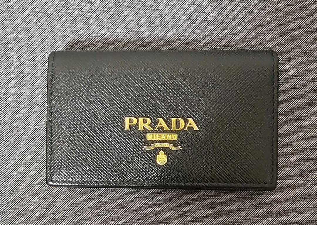 PRADA サフィアーノレザー 名刺入れ ネロ 購入証アリ
