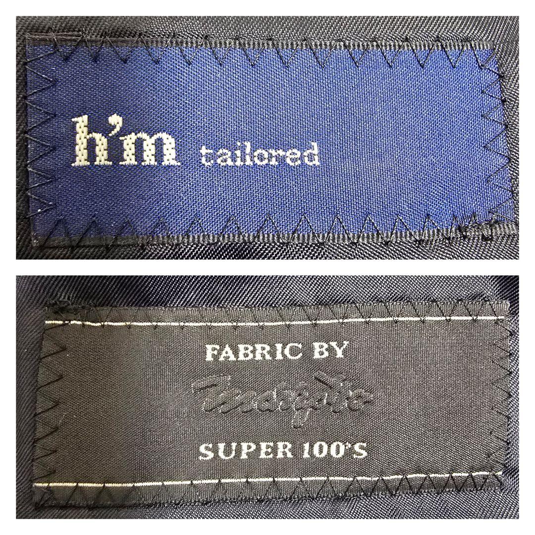 極美品 h'm tailored 3ピーススーツ マルゾット Super100