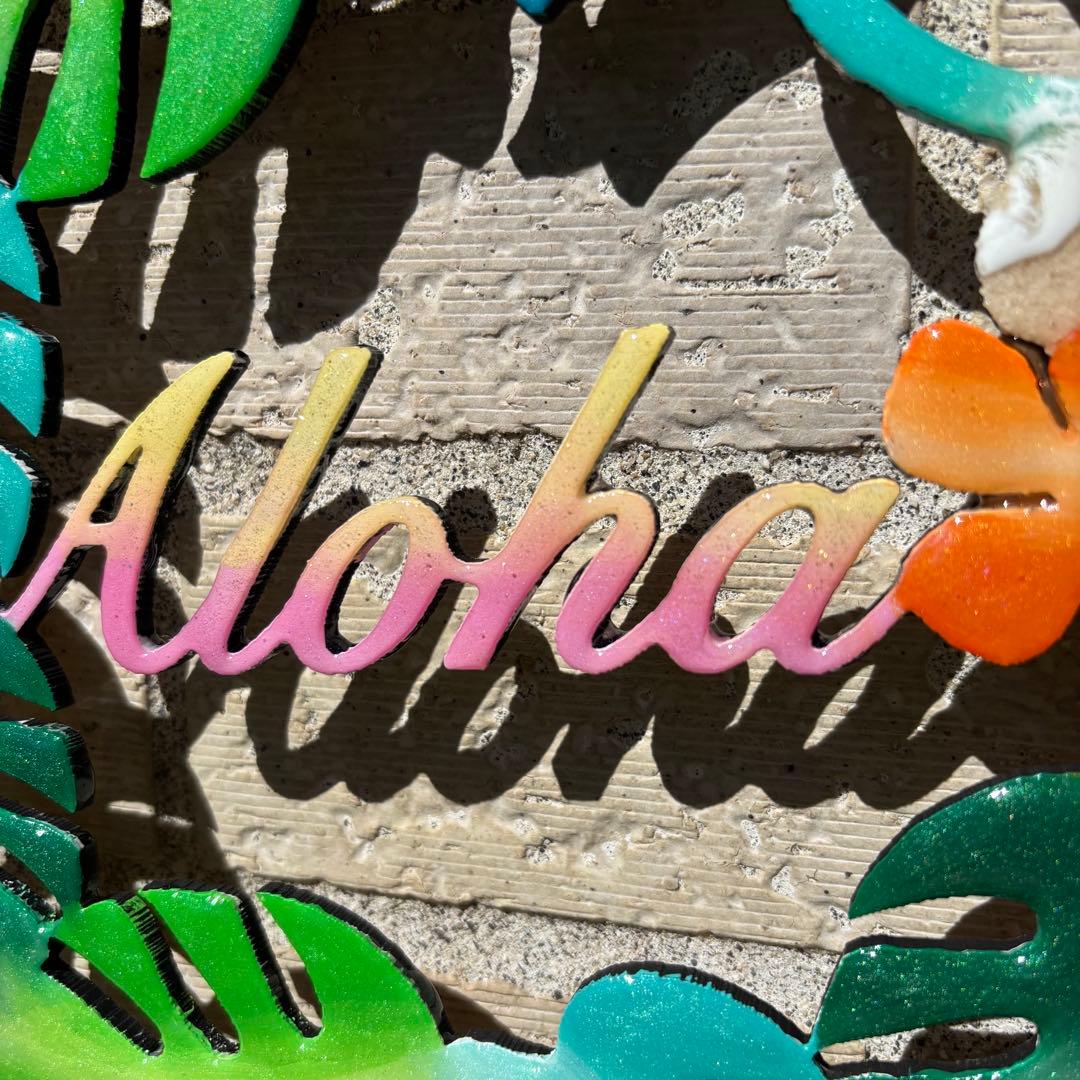 レジン　オーシャンアート　モンステラリース　海　29cm　No.1045