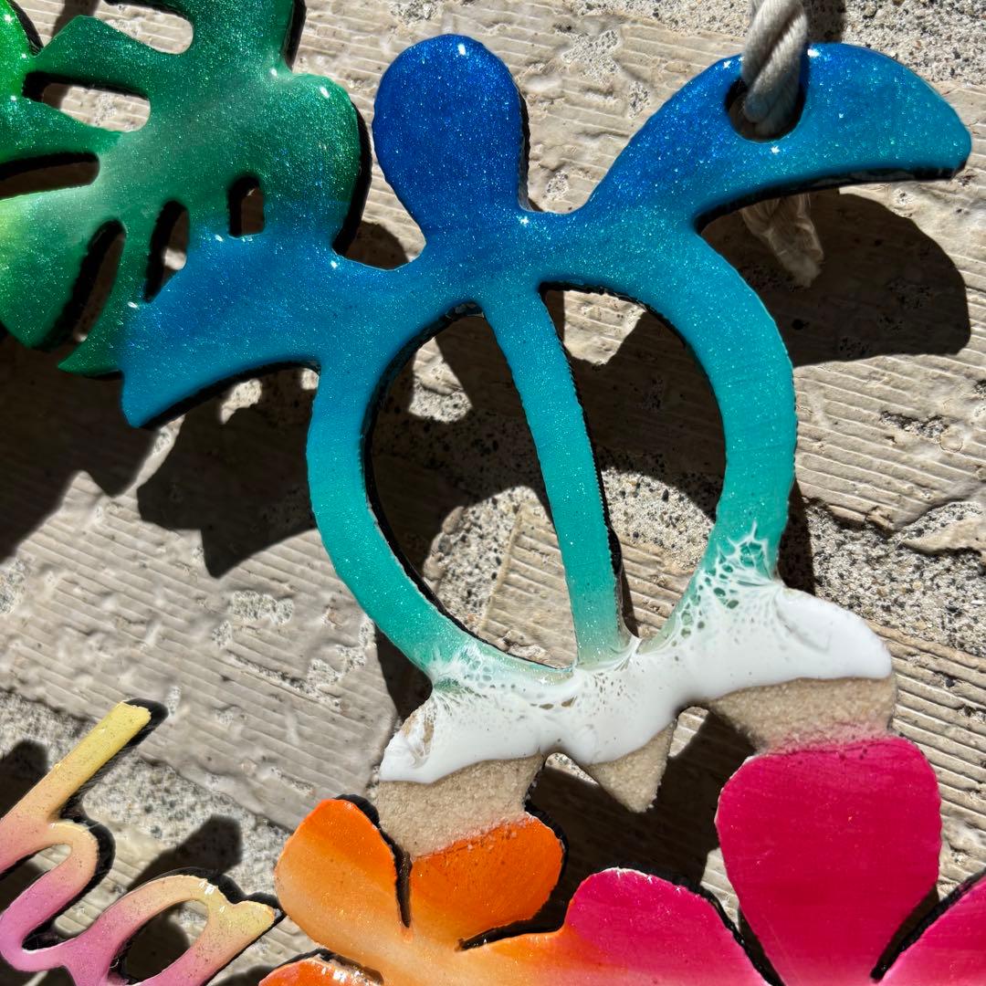 レジン　オーシャンアート　モンステラリース　海　29cm　No.1045