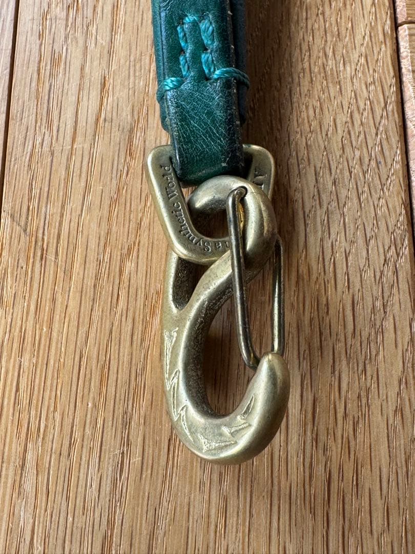 grok leather グロックレザー　 緑色レザー ウォレットチェーン