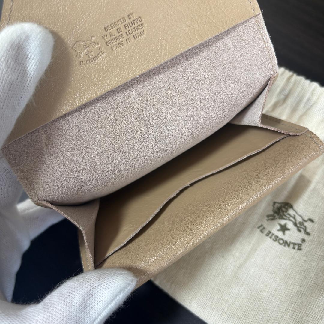 【新品未使用】イルビゾンテ 名刺入れ カードケース カフェラテ ライトグレー