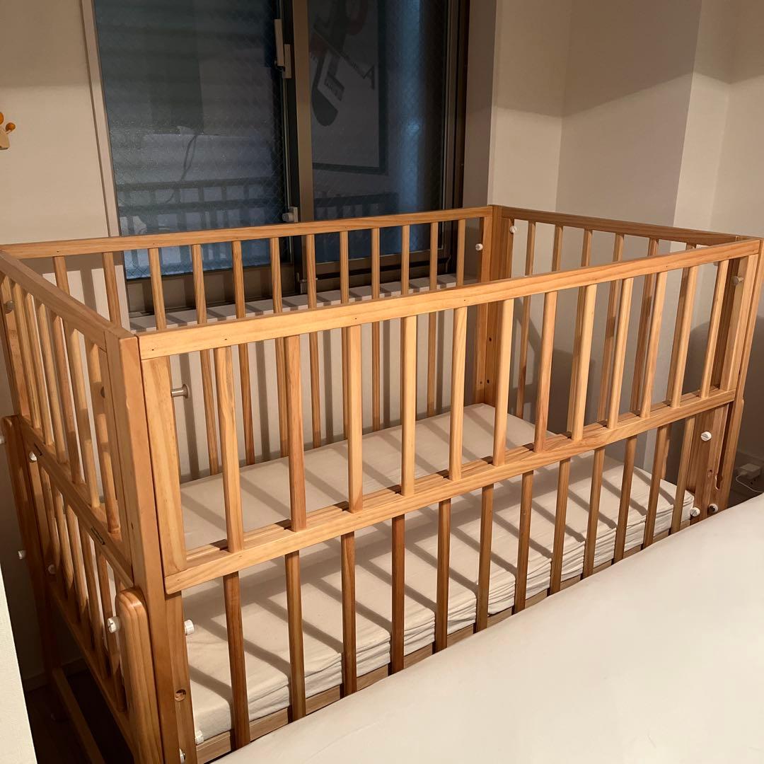 トールWオープンベビーベッド レギュラーサイズ　ベビーベッド 大和屋