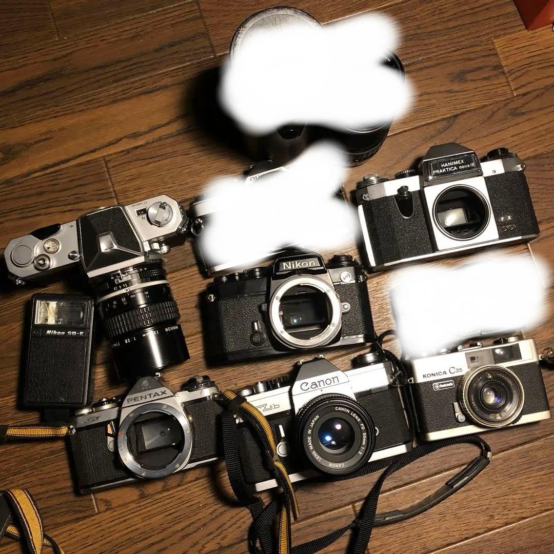ジャンクカメラ ジャンクレンズ フィルムカメラ フラッシュとか9点まとめ売り