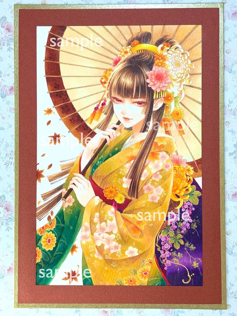 【原画】創作イラスト 菊番傘