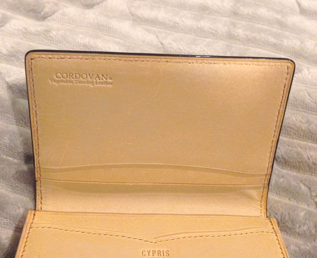 【美品】キプリス 名刺入れ 新コードバン×ベジタブルタンニン 黒 日本製