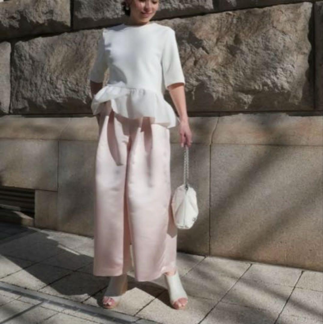 新品未使用♡Heve へイヴ サテンフレアガウチョPTパンツ ピーチ 36サイズ